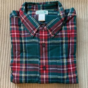 Men’s LL Bean Scotch Plaid Flannel Long Sleeve
